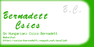 bernadett csics business card